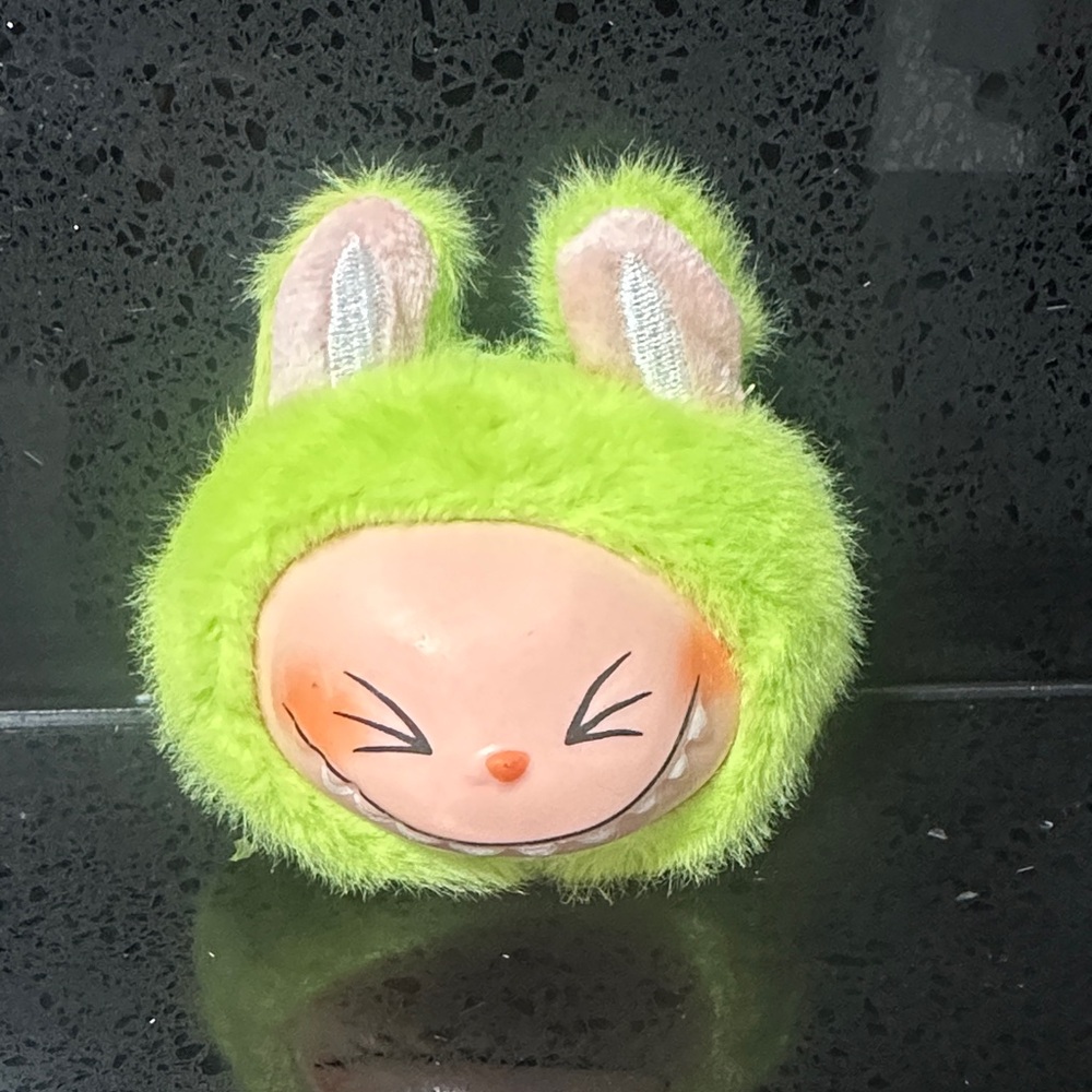 Green Bunny Plush Stuffy Sings & Ears Light up Keychain
